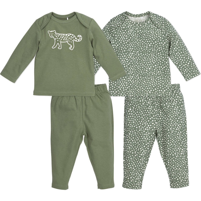 Meyco Baby Pyjama 2St Cheetah Forestgreen 100% Katoen - Meyco - Babywinkel - 4054703827118