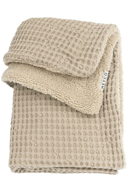 Meyco Baby Wafel Teddy Wiegdeken Sand 75x100cm - Meyco - Babywinkel - 4054703218336