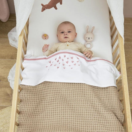 Meyco Baby Wafel Teddy Wiegdeken Sand 75x100cm - Meyco - Babywinkel - 4054703218336