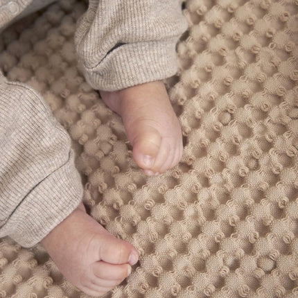 Meyco Baby Wafel Teddy Wiegdeken Sand 75x100cm - Meyco - Babywinkel - 4054703218336