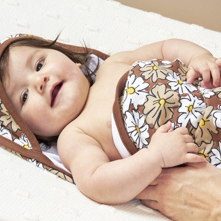 Meyco Badcape Baby 90X90cm Vintage Flower Taupe - Meyco - Babywinkel - 4054703517866