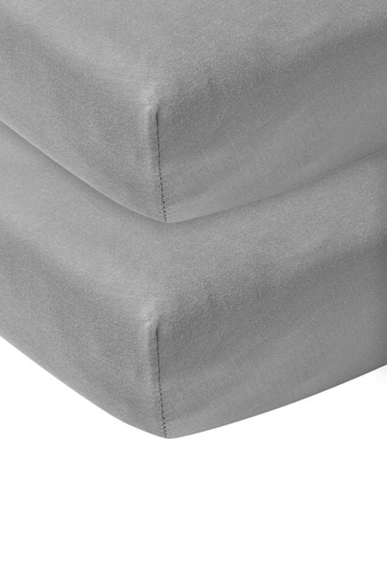Meyco Hoeslaken Jersey 2St 50X90 Grijs - Meyco - Babywinkel - 4054703634044