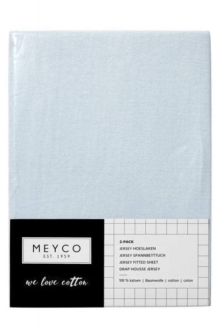 Meyco Hoeslaken Jersey Lichtblauw 70x140/150 cm 2st - Meyco - Babywinkel - 4054703652031