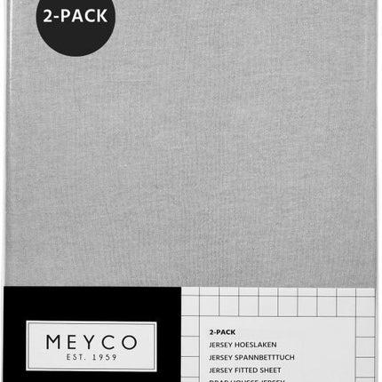 Meyco Hoeslaken Jersey Lichtgrijs 70x140/150 cm 2st - Meyco - Babywinkel - 4054703652055
