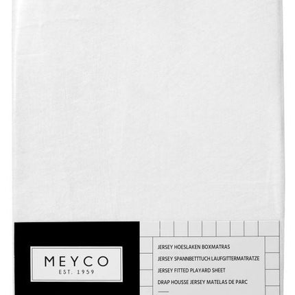 Meyco Hoeslaken Jersy Boxmatras Wit 75x95cm - Meyco - Babywinkel - 4054703566000