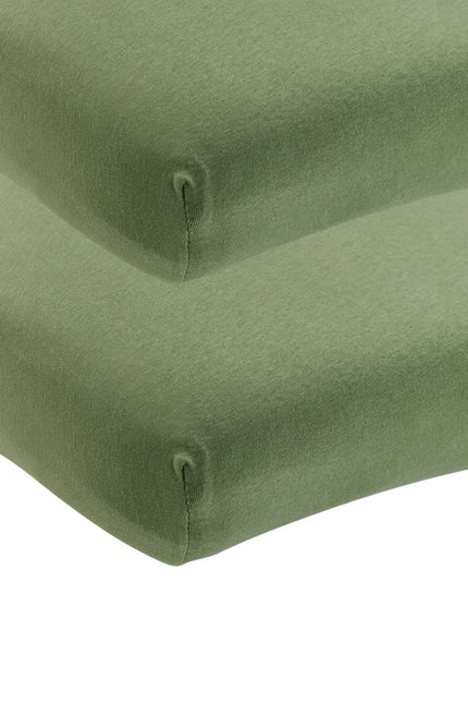 Meyco Hoeslaken Ledikant 2St Olive Green 60X120cm - Meyco - Babywinkel - 4054703668322