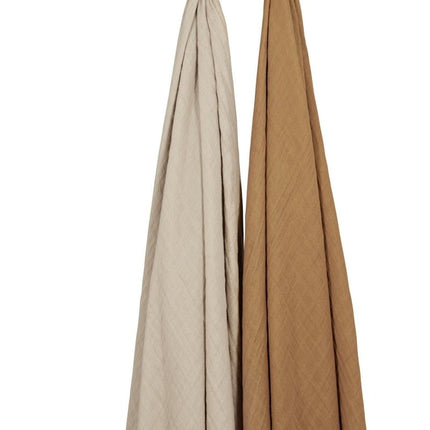 Meyco Hydrofiele Doek 2St Sand/Toffee - Meyco - Babywinkel - 4054703488760