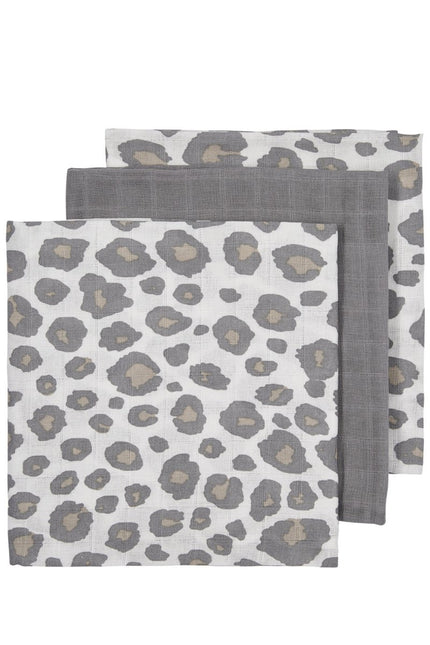 Meyco Hydrofiele Doek 3St Panter Neutral/ Grijs/Panter Neutral - Meyco - Babywinkel - 4054703452211