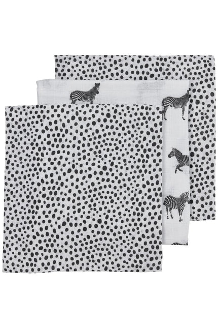 Meyco Hydrofiele Doek 3St Zebra Animal - Cheetah Black - Meyco - Babywinkel - 4054703452402