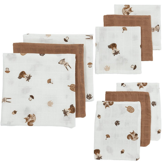 Meyco Hydrofiele Doek Forest Animals Tofee 9 - Pack - Meyco - Babywinkel - 4054703199086