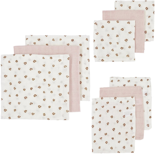 Meyco Hydrofiele Doek Set 9St Mini Panther Soft Pink - Meyco - Babywinkel - 4054703453546