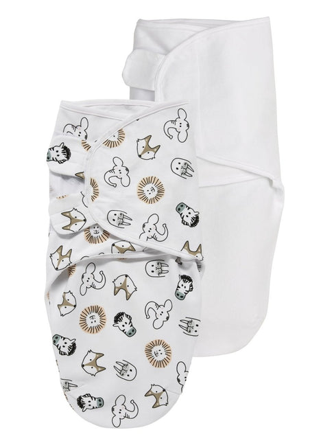 Meyco Inbakerdoek Animal/Uni Wit 0 - 3 mnd 2st - Meyco - Babywinkel - 4054703310191