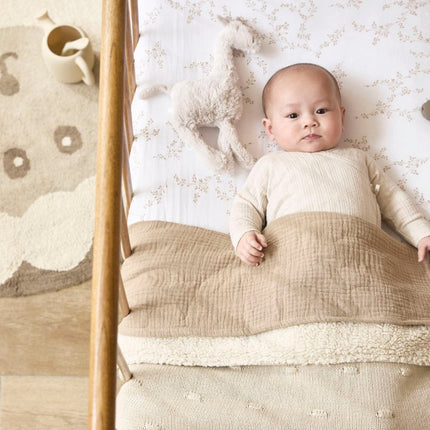 Meyco Ledikantdeken Knots Teddy Soft Sand 100X150cm - Meyco - Babywinkel - 4054703166224