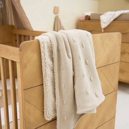 Meyco Ledikantdeken Knots Teddy Soft Sand 100X150cm - Meyco - Babywinkel - 4054703166224