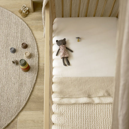 Meyco Ledikantdeken Wafel Teddy Nature 100X150cm - Meyco - Babywinkel - 4054703218725