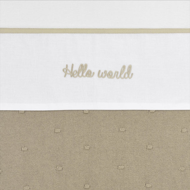Meyco Ledikantlaken Hello World Sand - Meyco - Babywinkel - 4054703414745