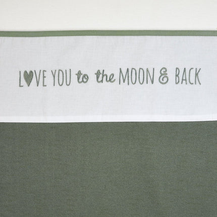 Meyco Ledikantlaken Love You To The Moon & Back Forest Green - Meyco - Babywinkel - 4054703414646
