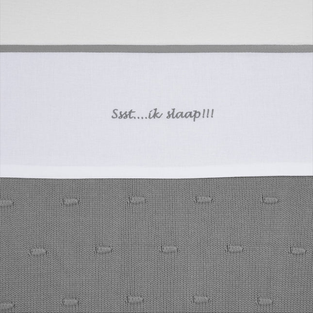 Meyco Ledikantlaken Ssst...Ik Slaap!! Grey - Meyco - Babywinkel - 4054703414844