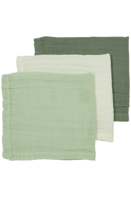 Meyco Monddoekje 3St Offwhite/Soft Green/Forest Green - Meyco - Babywinkel - 4054703490626