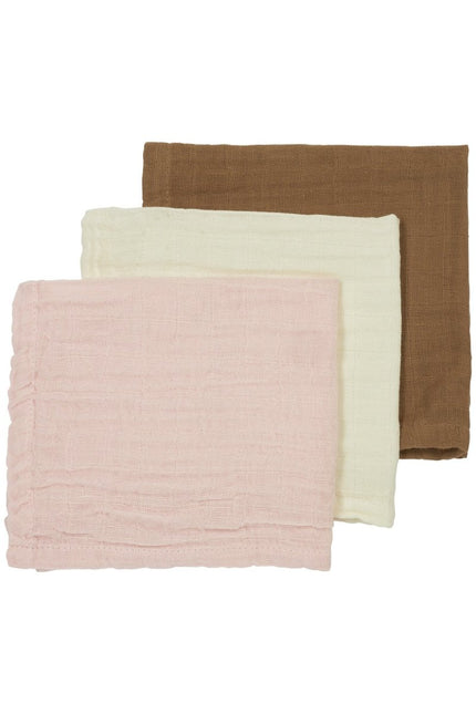 Meyco Monddoekje 3St Offwhite/Soft Pink/Toffee - Meyco - Babywinkel - 4054703490817
