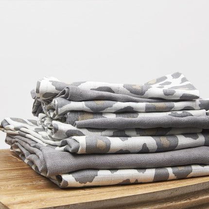 Meyco Monddoekje 3St Panter Neutral/Grijs/Panter Neutral - Meyco - Babywinkel - 4054703457216