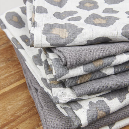 Meyco Monddoekje 3St Panter Neutral/Grijs/Panter Neutral - Meyco - Babywinkel - 4054703457216