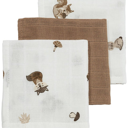 Meyco Monddoekje Animal 3 - Pack Hydrofiel Toffee 30X30cm - Meyco - Babywinkel - 4054703152029