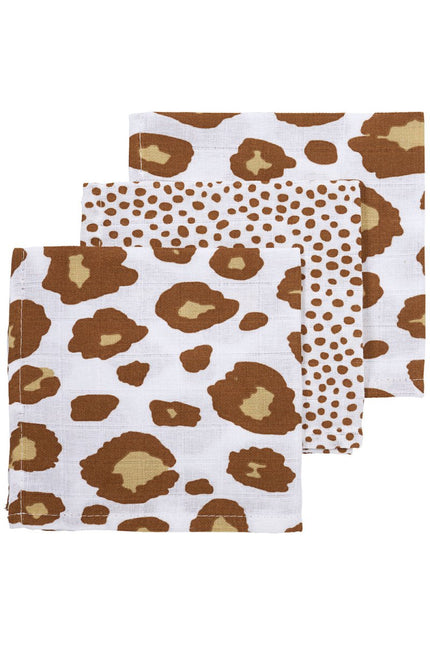 Meyco Monddoekje Hydrofiele Cheetah Camel 3st - Meyco - Babywinkel - 4054703457308