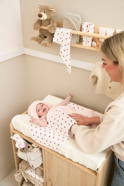 Meyco Monddoekje Sweet Heart Red 3St 30cm - Meyco - Babywinkel - 4054703925920