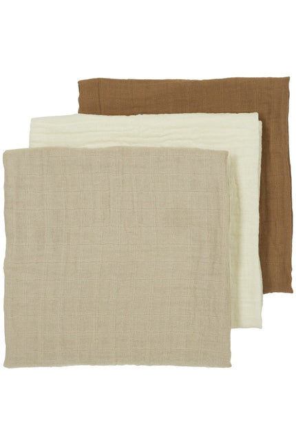 Meyco Wasbare Luier 3St Offwhite/Sand/ Toffee - Meyco - Babywinkel - 4054703489712