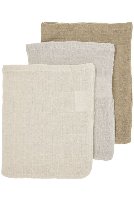 Meyco Washandje 3 - Pack Soft Sand/Greige/Taupe 20X17cm - Meyco - Babywinkel - 4054703208122