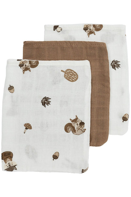 Meyco Washandje Animal 3 - Pack Hydrofiel Toffee 20X17cm - Meyco - Babywinkel - 4054703152135