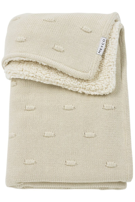 Meyco Wiegdeken Knots Teddy Soft Sand 75X100cm - Meyco - Babywinkel - 4054703166217