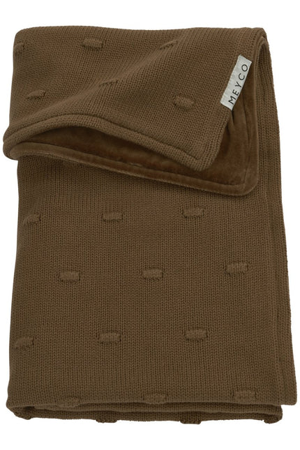 Meyco Wiegdeken Velvet Knots Chocolate - Meyco - Babywinkel - 4054703734560