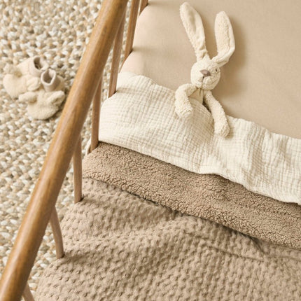 Meyco Wiegdeken Wafel Teddy Taupe 75X100cm - Meyco - Babywinkel - 4054703218114