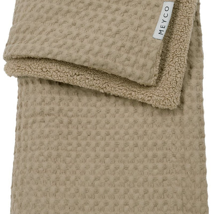 Meyco Wiegdeken Wafel Teddy Taupe 75X100cm - Meyco - Babywinkel - 4054703218114