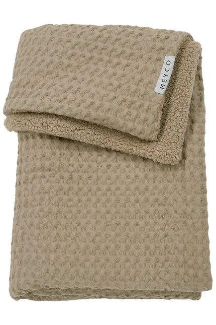 Meyco Wiegdeken Wafel Teddy Taupe 75X100cm - Meyco - Babywinkel - 4054703218114