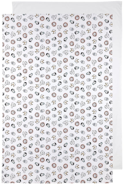Meyco Wieglaken Animal/Uni 2 - Pack White 75X100cm - Meyco - Babywinkel - 4054703162028