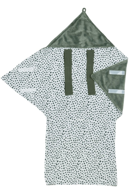 Meyco Wikkeldeken Baby Teddy Cheetah Forest Green - Meyco - Babywinkel - 4054703377323