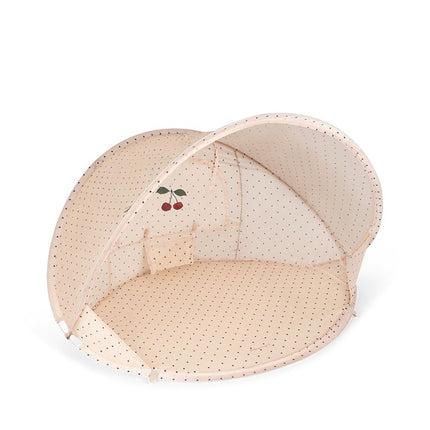 Mini Strandtent Pop Up UV 50+ Marineblauw Met Stippen koop je bij Babywinkel