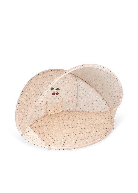 Mini Strandtent Pop Up UV 50+ Marineblauw Met Stippen koop je bij Babywinkel