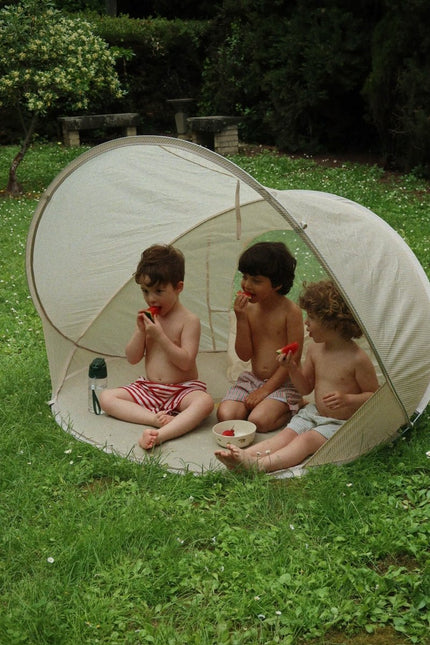 Mini Strandtent Pop Up UV 50+ Theestreep koop je bij Babywinkel