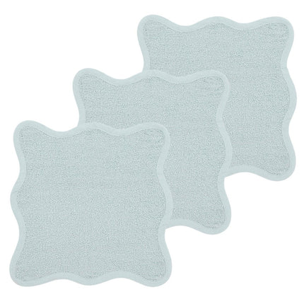 Monddoekjes 3 - pack badstof Wavy - grey blue - 30x30cm - Babywinkel - 4054703677119