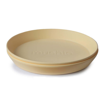 Mushie Baby Bordje Rond Pale Daffodil 2st - Mushie - Babywinkel - 810052465715
