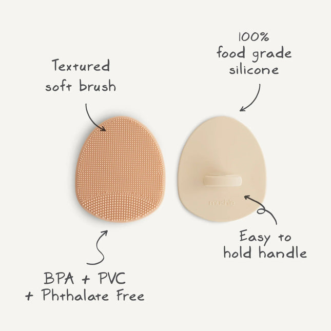 Mushie Babyborstel Anti - Berg Blush Shifting Sand 2St - Mushie - Babywinkel - 840355800838
