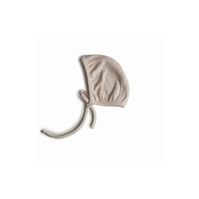 Mushie Babymutsje Bonnet Beige Melange koop je bij Babywinkel