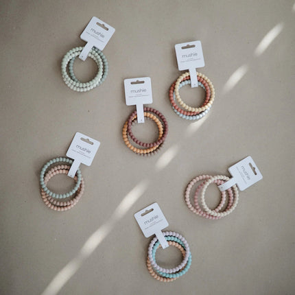 Mushie Bijtring Armband Siliconen Sage/Tuscany/Dese 3st - Mushie - Babywinkel - 810052462042