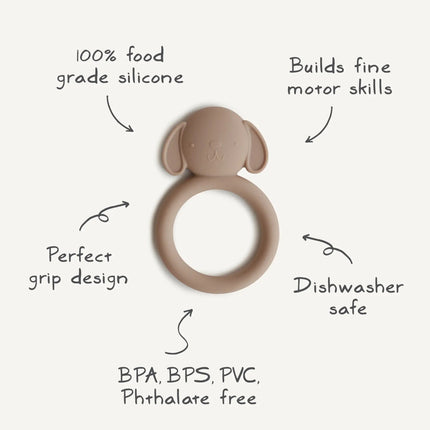 Mushie Bijtring Hond Natural - Mushie - Babywinkel - 810052464169