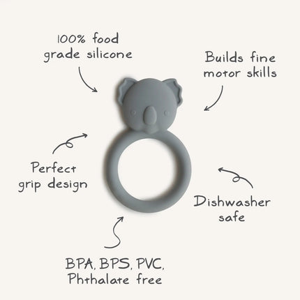 Mushie Bijtring Koala Grey - Mushie - Babywinkel - 810052464176