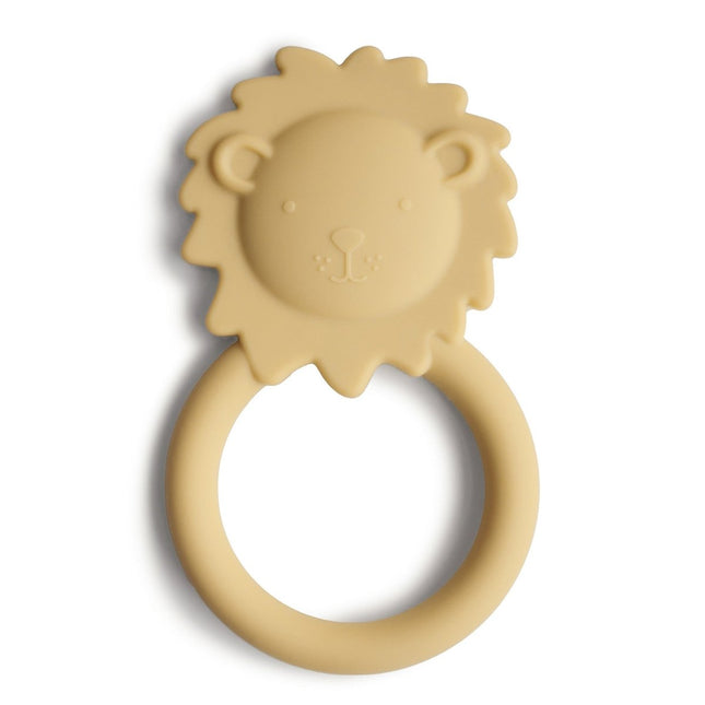 Mushie Bijtring Leeuw Soft Yellow - Mushie - Babywinkel - 810052465265